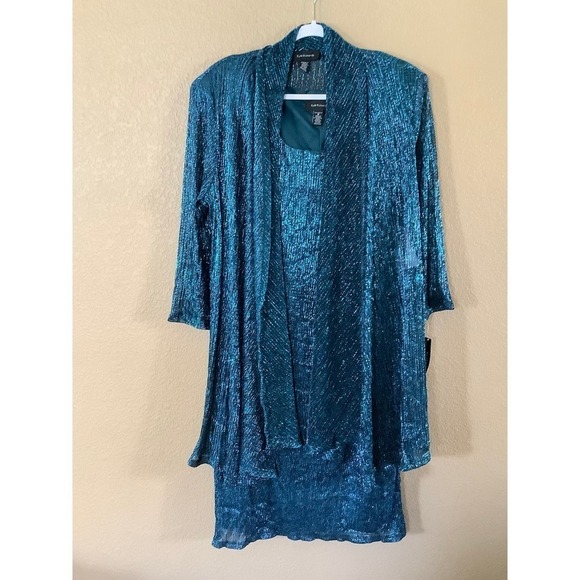 R&M Richards Women's Plus Size Sleeveless Metallic Dress and Jacket Sz18 - Picture 5 of 5